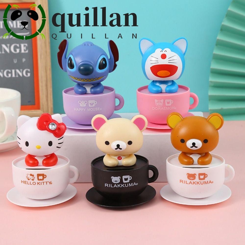 Quillan ตุ๊กตาแมวกวัก พลังงานแสงอาทิตย์ ABS สําหรับตกแต่งรถยนต์