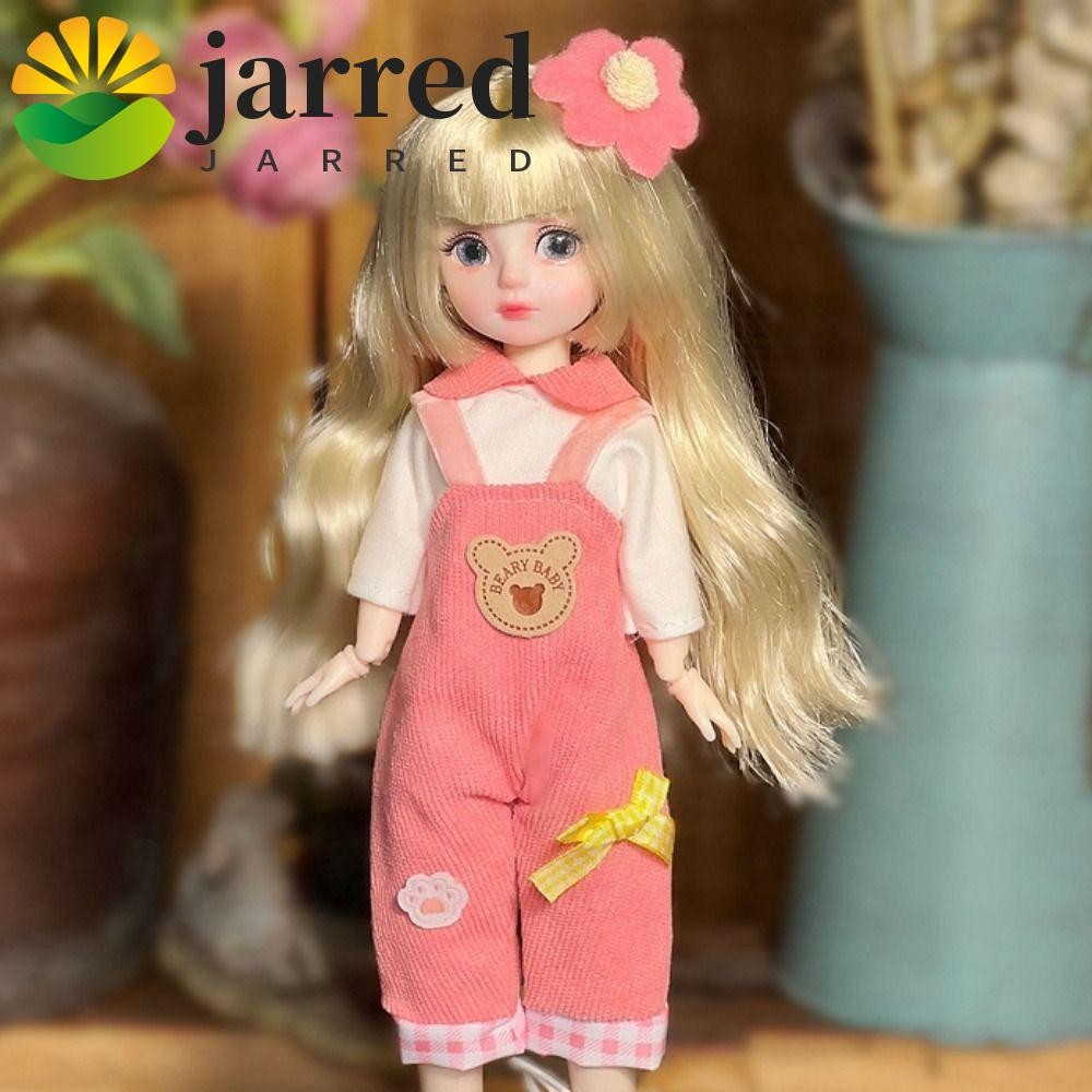 Jarred 1 ชุด ตุ๊กตา BJD 30 ซม. พร้อมเสื้อผ้าผมยาวเจ้าหญิงแต่งหน้าวิกผมอนิเมะ Elegant Princess Makeup Ball ตุ๊กตาข้อต่อเด็ก