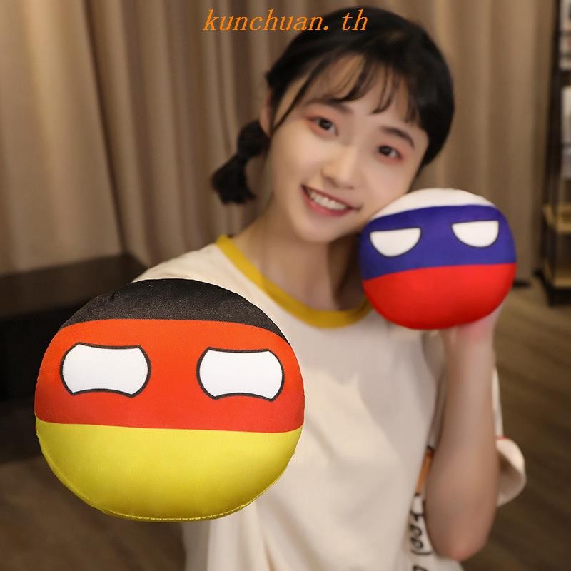 TAYLOR2PV Country Ball Toy 30cm Cute ITALY Korea FRANCE RUSSIA USA Home Decor Countryball Cushion National Ball Polandball Plush Doll - รูปที่ 2