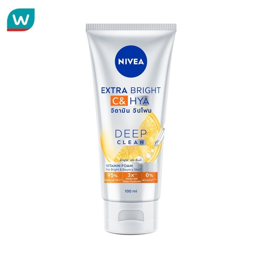 Nivea นีเวีย เอ็กซ์ตร้า ไบรท์ ซี แอนด์ ไฮยา วิตามิน โฟม 100 มล.