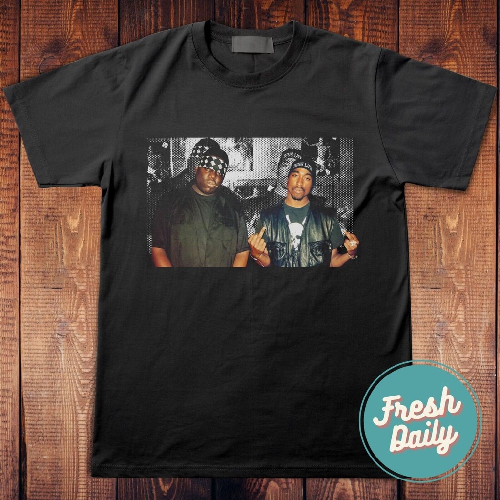 2Pac Tupac Shakur Notorous Biggie Smalls T เสื้อ 90S Tees 2Pac เสื้อเพลง