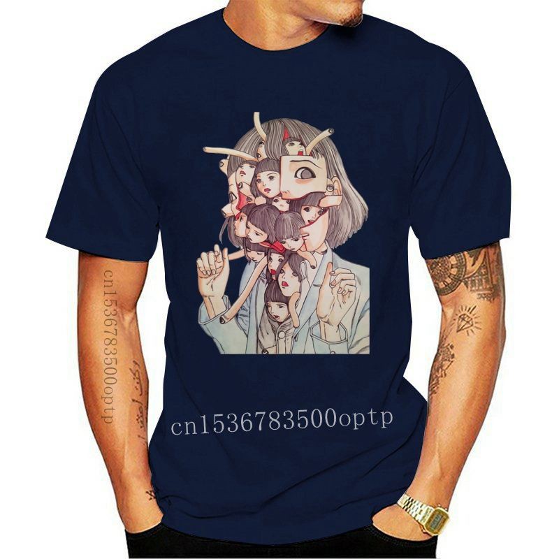 เสื้อยืดพิมพ์ 3D มังงะ Junji Ito และ Shintaro Kago สไตล์แคชวล