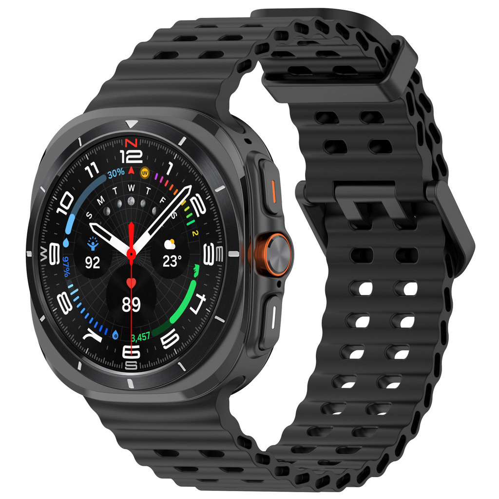 สายนาฬิกาซิลิโคน Samsung Watch Ultra Ultra 47MM สายรัดระบายอากาศแบบมีรูพรุน หลากสีสัน กันน้ำ - รูปที่ 4