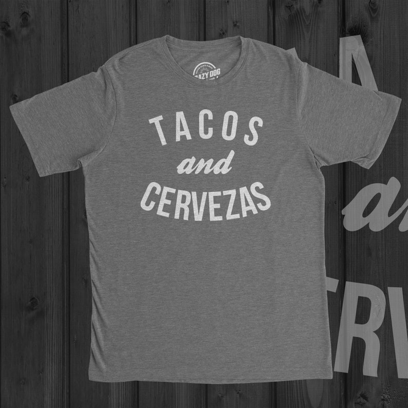 Tacos And Cervezas, Funny Taco Shirt, Mens Taco Beer Party Shirt, Taco Tuesday, Fitness Taco Shirt, 