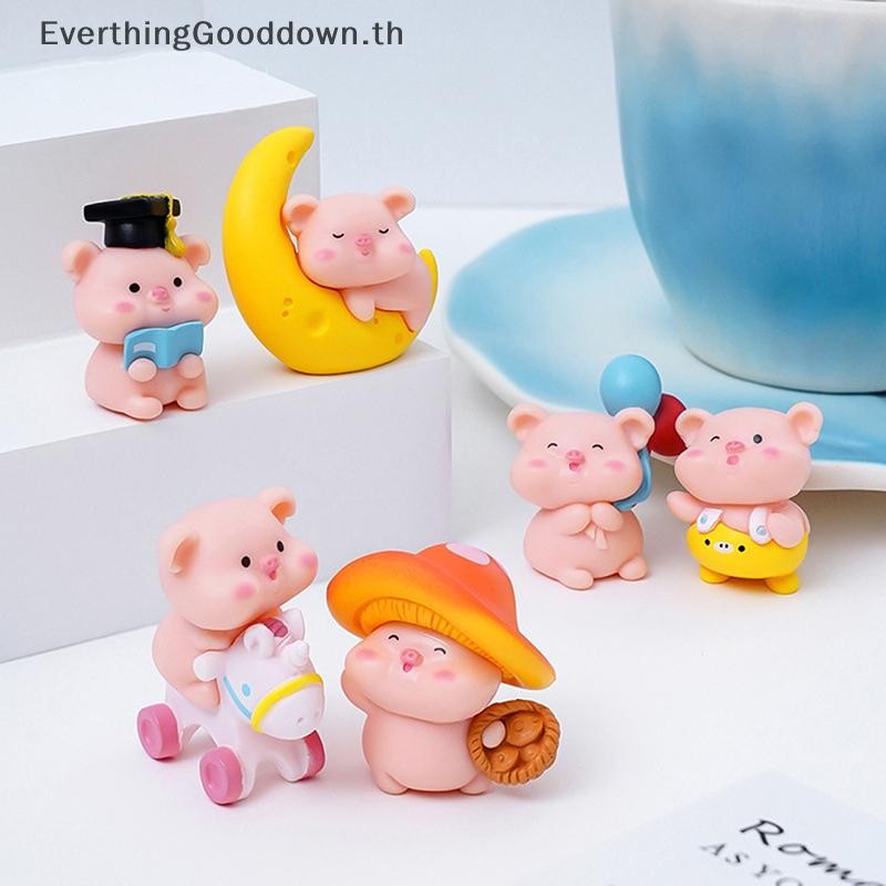 Ever 2pce ตุ๊กตาน่ารัก Figurine DIY ตกแต่งกระเป๋าตาบอดแขวนอุปกรณ์เสริมเดสก์ท็อปรถเครื่องประดับขนาดเล็ก TH
