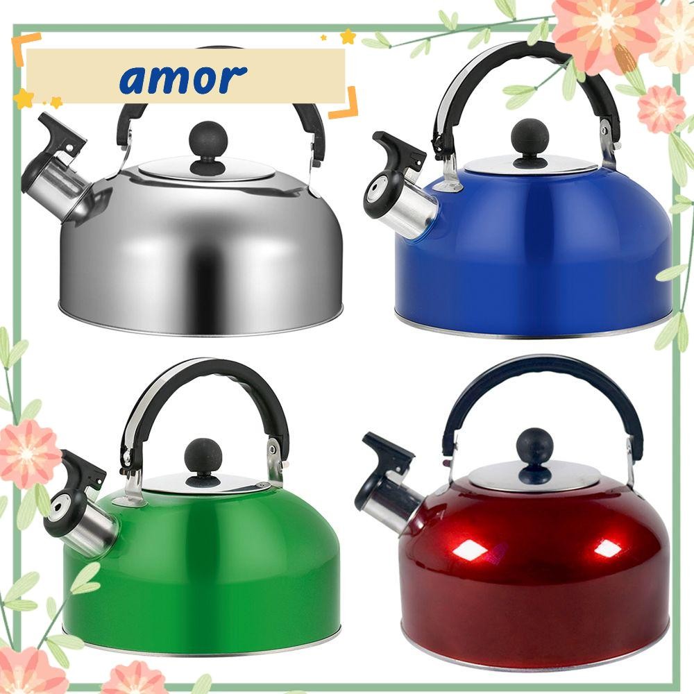 Amor12 3L Whistling กาต้มน้ําแบบพกพาสําหรับโฮมออฟฟิศร้านอาหาร Ergonomic Handle Teakettle