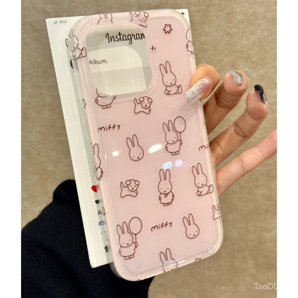 เคสโทรศัพท์มือถือสำหรับ iPhone x XS XR xsmax 11 12 13 14 15 16 PRO MAX plus บอลลูน Miffy Bunny เคสนิ่มหุ้มทั้งเครื่องกันกระแทกกันกระแทกเคส jjof