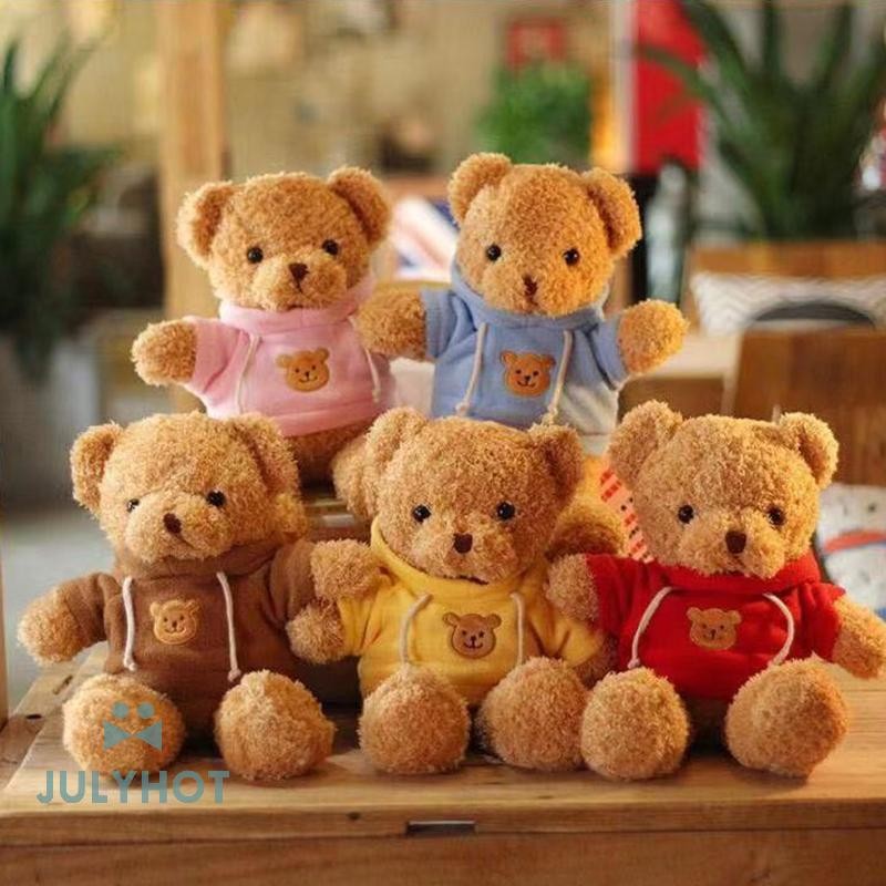 Cool 30 ซม.Handmade ตุ๊กตาหมีตุ๊กตาของเล่นน่ารักเปลี่ยนเสื้อผ้าตุ๊กตาหมีน้อยสีน้ําตาล Cuddly Plushie ตุ๊กตาเด็กคริสต์มาสของขวัญ vn