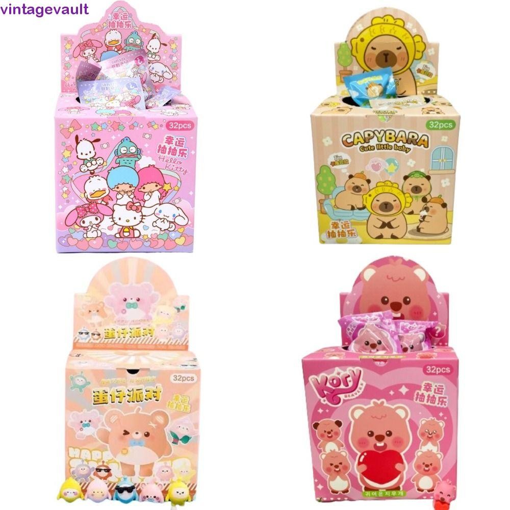 วินเทจวาบาโต้ 32ชิ้น/เซ็ต คาปิบาระ รูปยางลบดินสอ,อะนิเมะอุปกรณ์ต่อพ่วงตัวเลขรุ่น มีไข่ ดินสอยางลบ,ตัวเลขรุ่นการ์ตูน32ชิ้น/เซ็ตรุ่นชุดการ์ตูนรุ่นของเล่นเ
