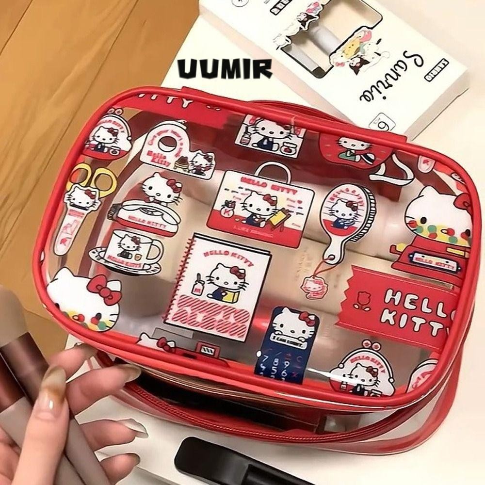 Uumir กระเป๋าแต่งหน้า, กระเป๋าเครื่องสําอางใส PVC, กระเป๋าเก็บการ์ตูนน่ารักความจุขนาดใหญ่แบบพกพา