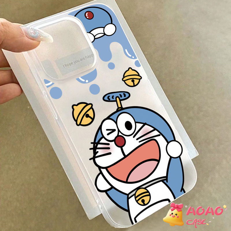 การ์ตูนน่ารัก ตลก แฟชั่น โดเรมอน ฟรอสต์ ซอฟท์ เคสIPhone 13 11 15 14 12 Pro Max 7Plus XR 7 8 15 Plus X XS MAX SE 2020