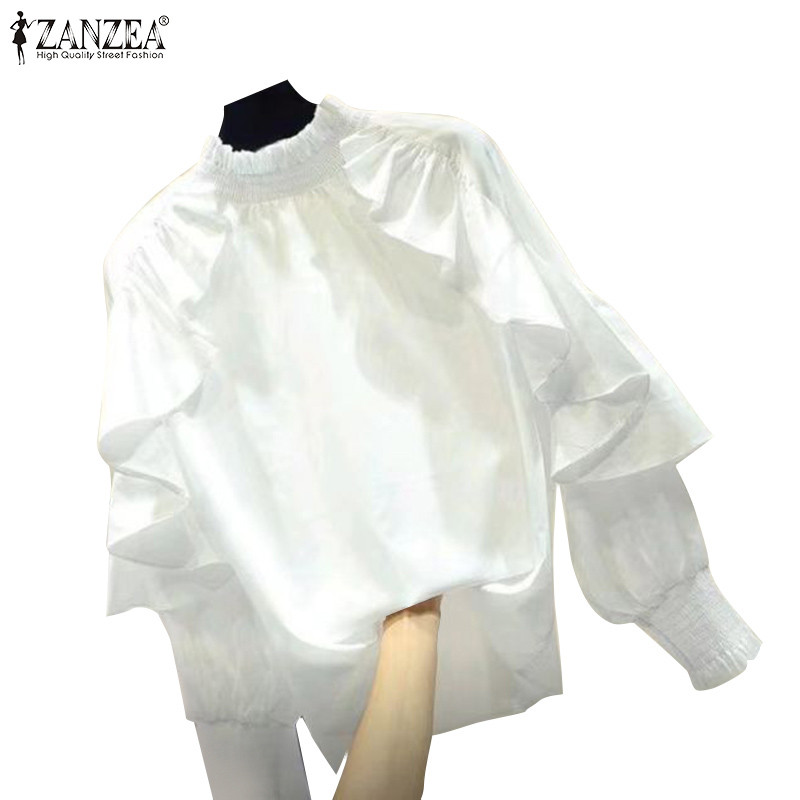 ZANZEA ซานเซีย ผู้หญิงเกาหลีแฟชั่นคอเต่านัวเนียเสื้อแขนยาวเสื้อหลวม
