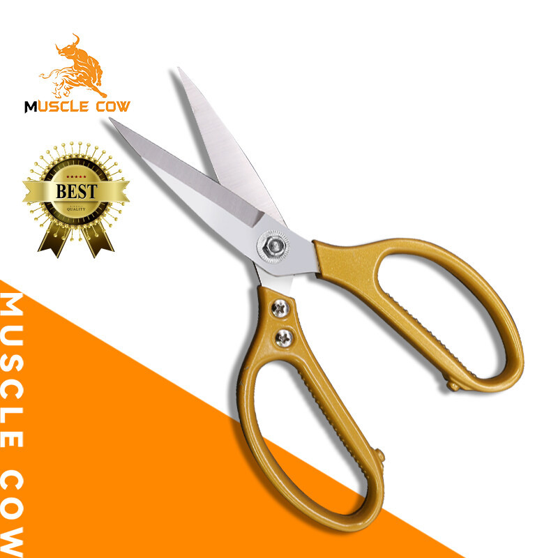 MUSCLE COW กรรไกรทำครัวสแตนเลส สีดำ พร้อมปลอก ตัดกระดูกได้ เอนกประสงค์