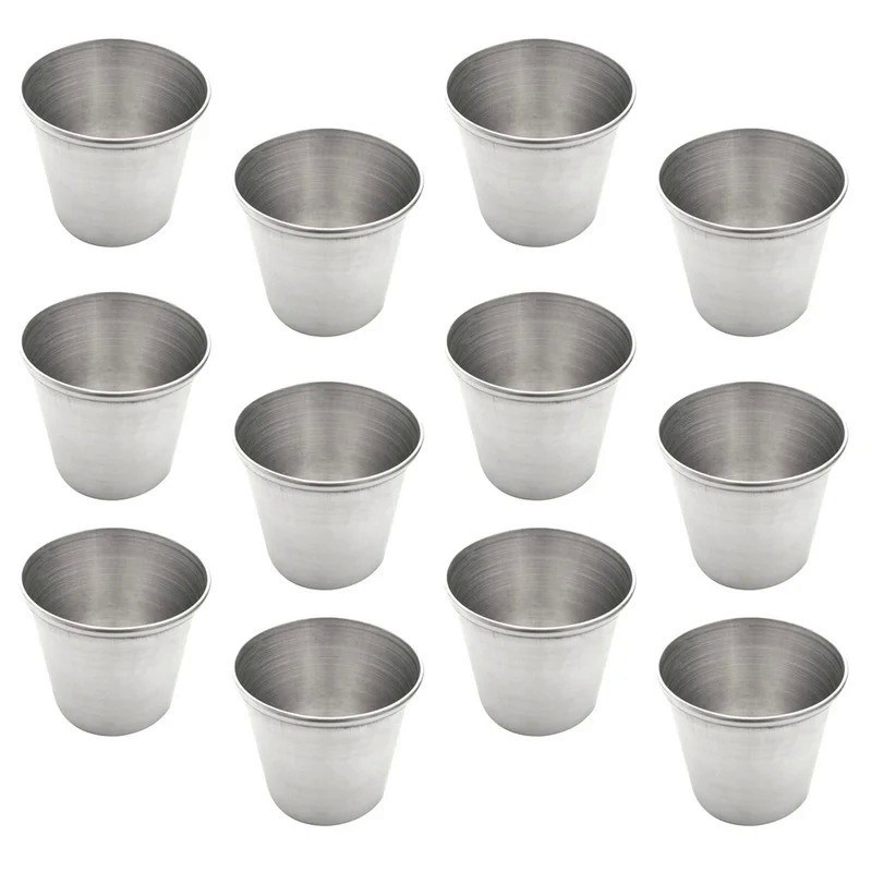 12 Pack Stainless Steel Shot Cups, Stainless Steel Shot Glass Drinking Tumbler, Unbreakable Metal Sh