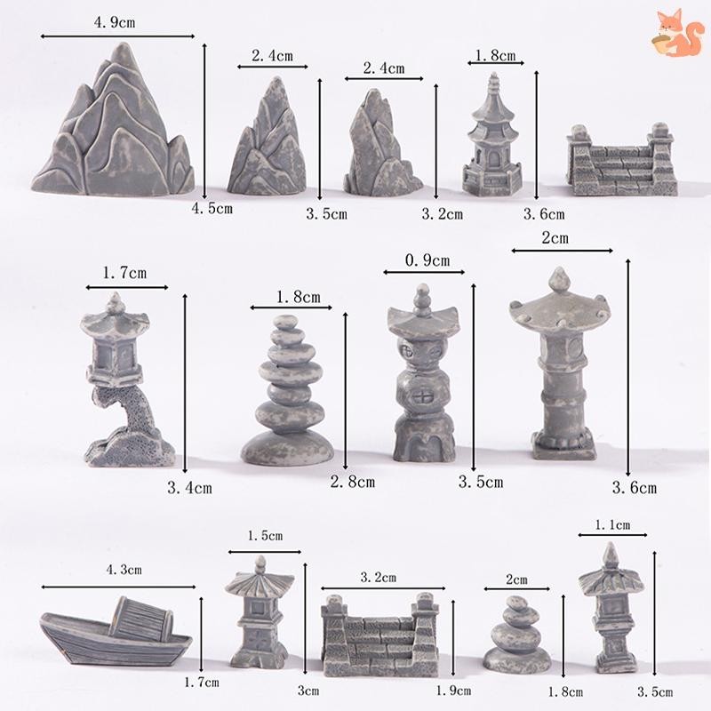 [BI] Rockery Stone Tower House Mini Home Decor Miniature Fairy Garden เครื่องประดับอุปกรณ์ตกแต่งงานฝีมือ TH