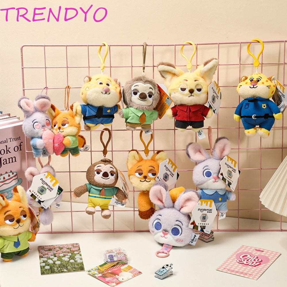 Trendyo Zoo-topia ตุ๊กตาตุ๊กตา,สามถึง Sloth แขวนภาพเคลื่อนไหวตุ๊กตาพวงกุญแจ,ตุ๊กตาพวงกุญแจน่ารัก Kawaii ตกแต่ง Judy Nick Plush จี้เด็กของขวัญ