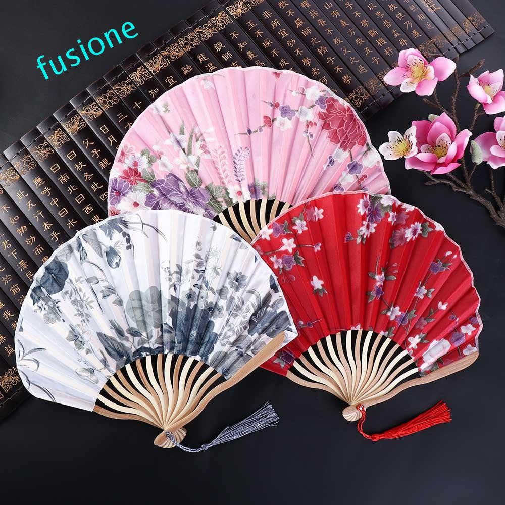 Fusionedge พัดลมพับฤดูร้อนคลาสสิกของขวัญ Sea Shell Shape ไม้ไผ่หัตถกรรมเต้นรําพัดลม