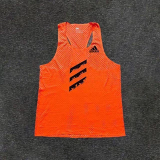 【Ready Stock】 Marathon Training Running Track and Field Workout Exercise Outfit Quick-Drying Breathable Three-Point Printing Fashion Men's Sports Vest 2-Piece Set tU4F 4Png