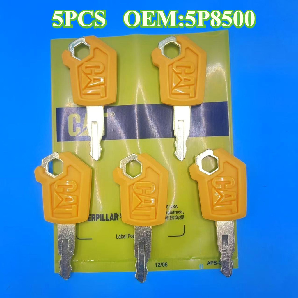 5PCS KEYS สีเหลือง 5P8500 สําหรับ Caterpilllars 5P-8500 Excavator Key ใหม่เริ่มต้นกุญแจจุดระเบิด CAT
