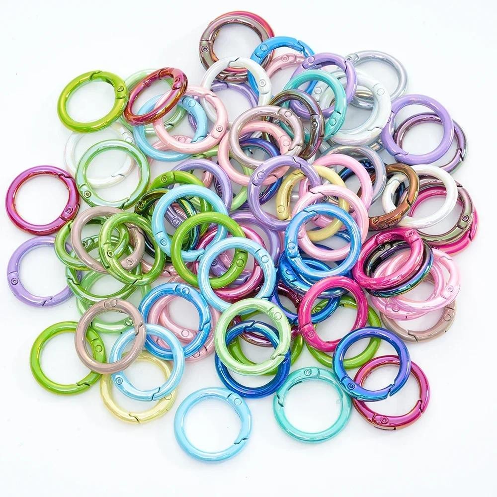 เซต 5 ชิ้น AB สีรอบกุ้งก้ามกรามสปริงประตูล็อค Key Connector Clasps สำหรับเปิดแหวนและพวงกุญแจ DIY