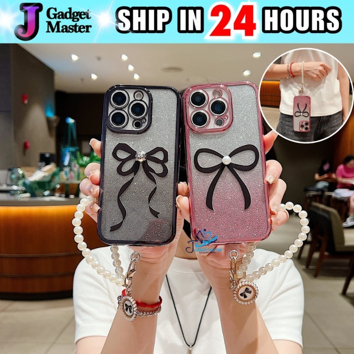 Oppo A3 A5 Pro A9 A53 A15 A16 A17 A17K A18 A38 reben tali fon sarung wave ริบบิ้นโซ่ไล่โทนสีกรณี