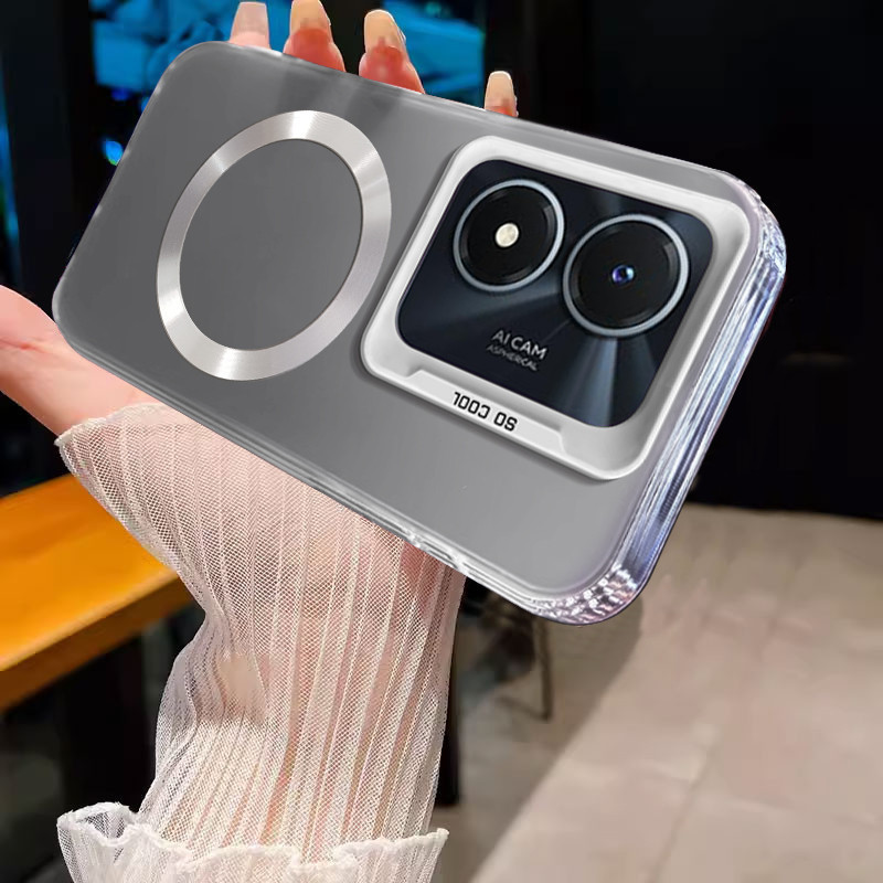 ปลอกสําหรับ VIVO Y02S เคสโทรศัพท์กันชน anti slip ขอบนุ่มแฟชั่นแหวนดูดแม่เหล็กฝาครอบกันกระแทก ybpycxq