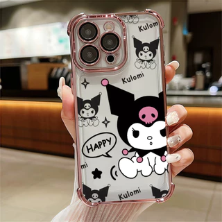 จัดส่งทันที เคสสำหรับไอโฟน15 ตัวการ์ตูนคุลมดำ เคสใส For IPhone11 12 13 14 15 16 ProPROMAX 7/8PLUS X XR XS สีมุมกันกระแทก