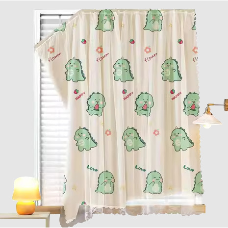 แนะนำ ผ้าม่าน ผ้าม่านลายไดโนเสาร์ 🦕 ผ้าม่าน 2 ชั้น รุ่นตีนตุ๊กแก ติดตั้งง่าย กันแดดได้ ส่งไวกว่ายุค Jurassic แน่นอน !!! (จัดส่งจากไทย) ราคาพิเศษ มีเก็บเงินปลายทาง