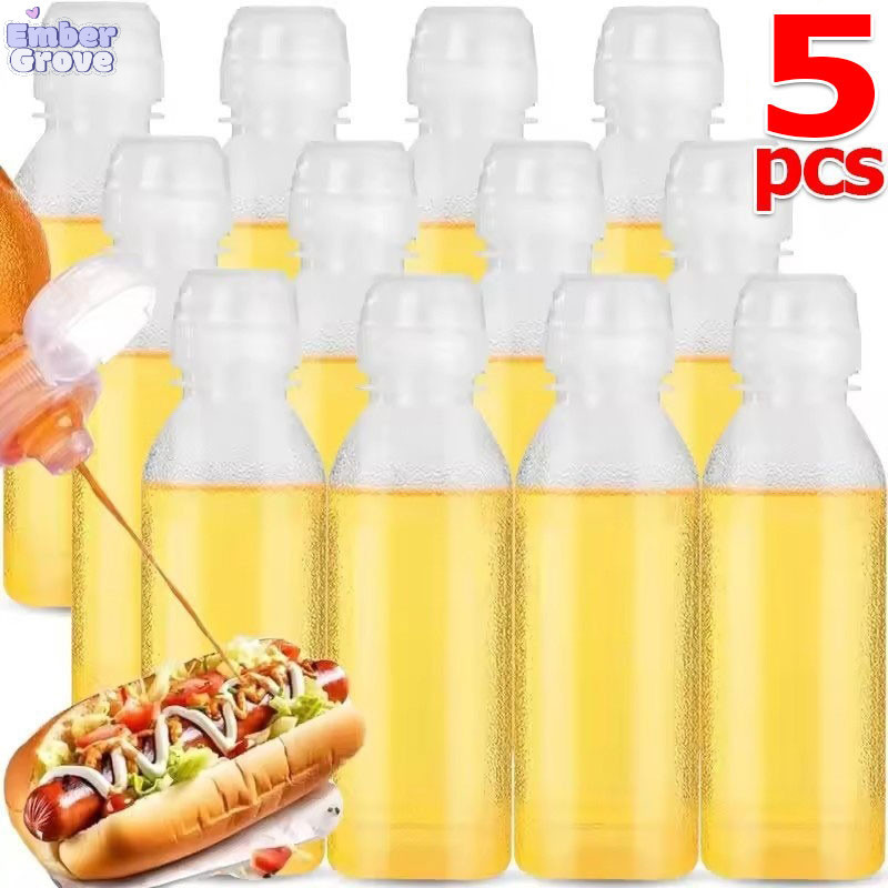 1/3/5 ชิ้น ขวดน้ํามันบีบรั่ว / ซอสมะเขือเทศเปล่า เครื่องจ่ายขวด / เครื่องปรุงรสเหลวในครัว คอนเทนเนอร์