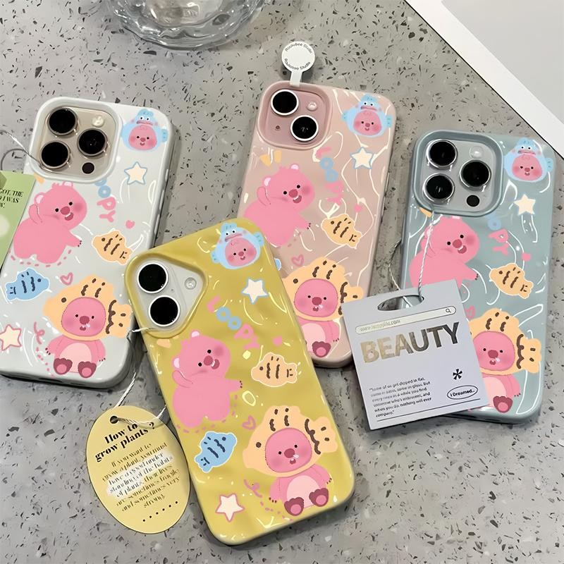 สําหรับiPhone 14 16 11 12 15 13 16PRO 15PRO 13PROMAX 12PROMAX 16PROMAX 13PLUS 14PLUSเห็ดหิมะน่ารักวง