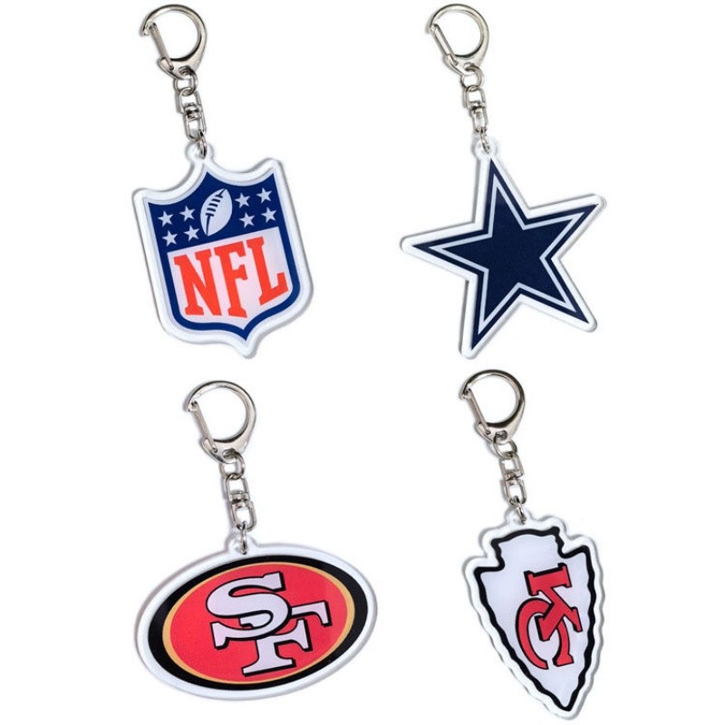 NFL Major League Chiefs 49ers Patriots Packers Dallas คาวบอยทีมฟุตบอลพวงกุญแจอะคริลิค