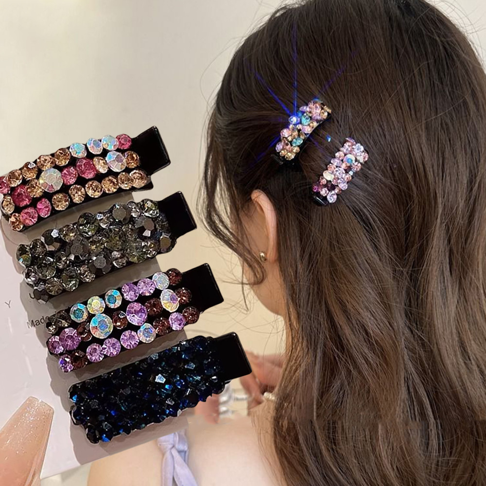 กิ๊บติดผมแฟชั่น Rhinestone คริสตัล ขนาดเล็ก Duckbill Pins สําหรับจัดแต่งทรงผมผู้หญิง