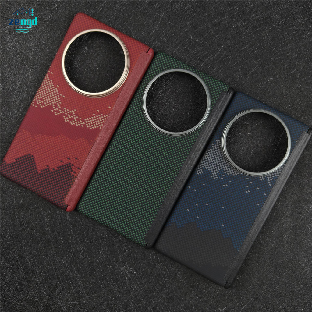 สําหรับ vivo X Fold5 Kevlar+เคสคาร์บอนไฟเบอร์ - บานพับแม่เหล็กพร้อมการออกแบบป้องกันรอยขีดข่วนและเพรียวบาง