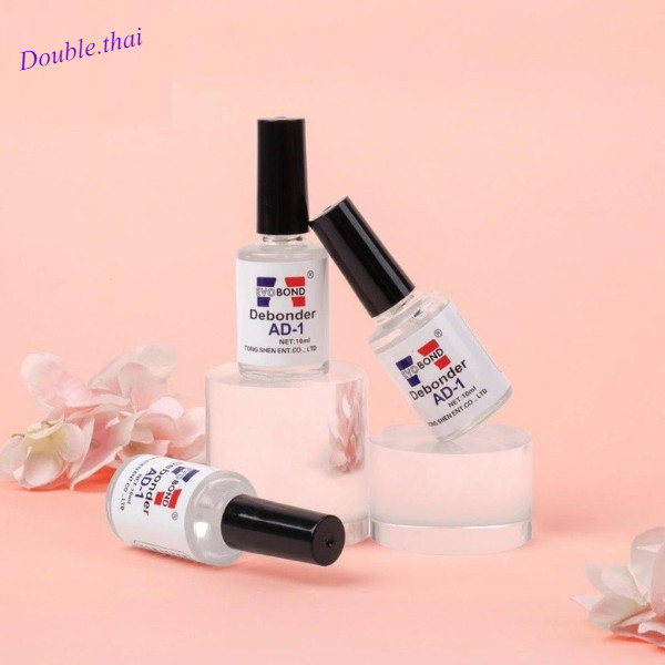 ิdouble.thai น้ำยาถอดเล็บ pvc (ละลายกาว) 10ml. น้ำยาถอดเล็บปลอม พร้อมส่ง