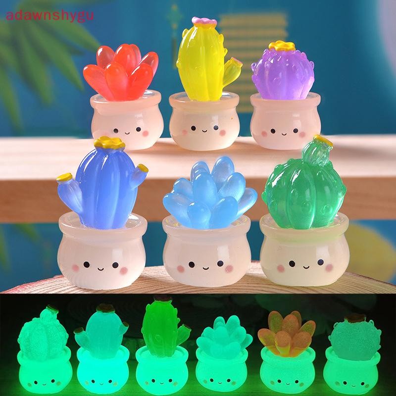 Adagu Luminous กระบองเพชร Figurines เครื่องประดับเรซิ่นกระบองเพชร Series บอนไซตกแต่ง Creative Home Micro ภูมิทัศน์อุปกรณ์เสริมเครื่องประดับรถ TH