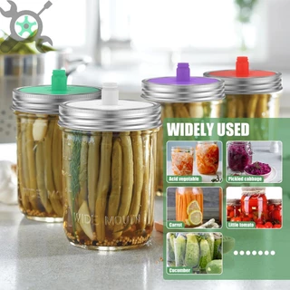 5 ชิ้นปากกว้าง Mason Jar ผักดองซิลิโคนหมัก Airlock ฝาปิดสแตนเลสสตีลสําหรับขนาด 86 มม ฝาซิลิโคนหมักผักดอง ขวดโหล Mason ปากกว้าง, ฝาระบายอากาศหมักกิมจิ, อุปกรณ์หมักผักดองบ้าน