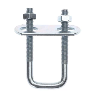 จัดส่งรวดเร็วJAZZYLY 2 ชุดแคลมป์สี่เหลี่ยม, ท่อสกรูเหล็ก U-Clamp, U-bolt มุมขวาพร้อม Baffle M6 Squa Bolt