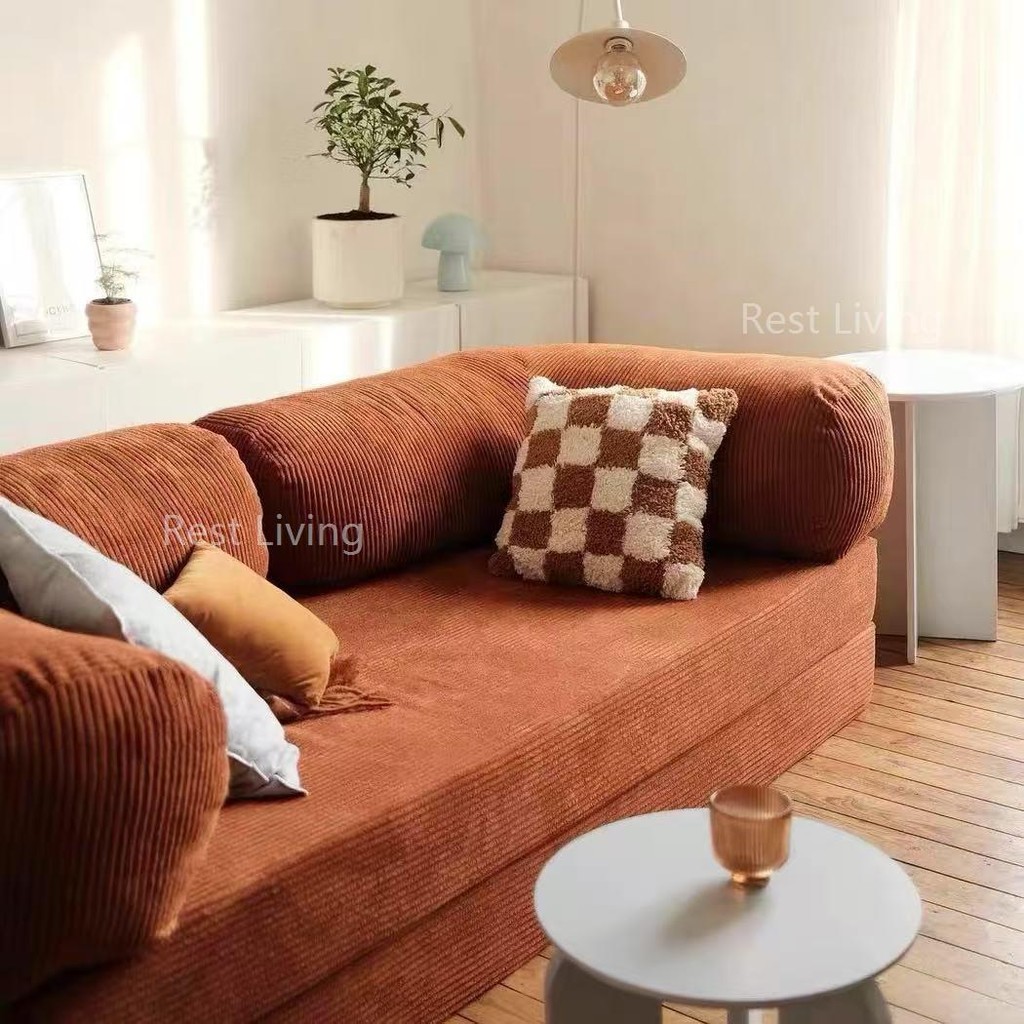 ApeHome บีบอัดโซฟาผู้เอนกายฟองน้ําห้องนอนห้องนั่งเล่นที่เรียบง่าย Teddy sofa