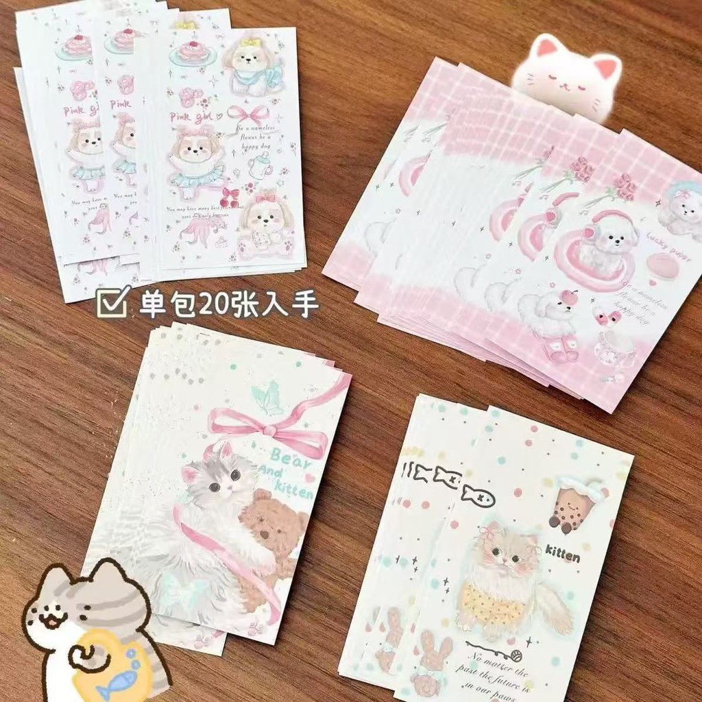 คูคา♥[30แผ่น] สินค้าใหม่น่ารักน่ารักสัตว์เลี้ยงการ์ตูนปิดผนึกสติกเกอร์สติกเกอร์ตั๋วขนาดเล็กการ์ตูนสาวหัวใจคู่มือวัสดุสติกเกอร์บัตรห่อของขวัญสติก