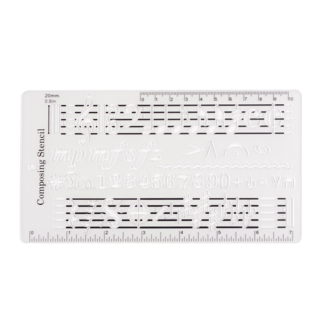 [jnfm] Composer Template Sheet Music Drawing Sheet Ruler Dual Scales Curve Ruler PP Transparent Silk