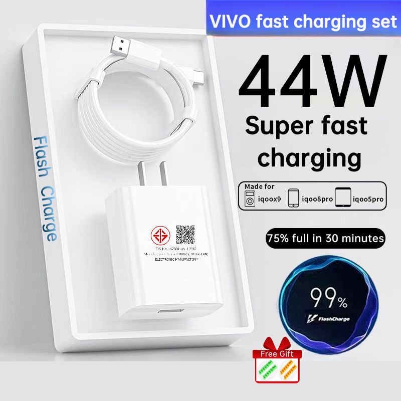 Vivo 44W Flash Charge2.0 vivo USB-C โทรศัพท์ Vivo Y27 Y36 Y55 Y76 S17 S16 T1 T2 X80 X90
