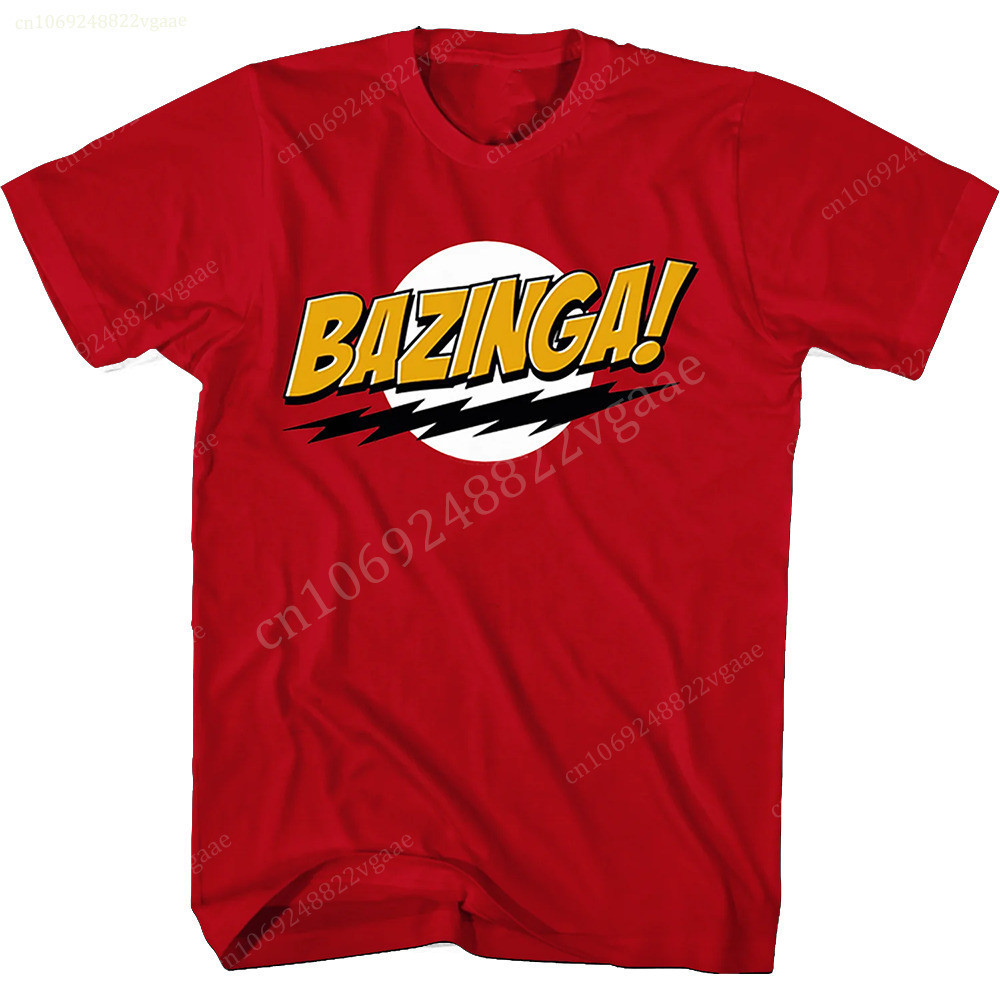 เสื้อยืดชาย The Big Bang Theory Bazinga เสื้อยืดคอกลม ผ้าฝ้าย แขนสั้น