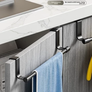 NONDYOMX Over Cabinet Towel Rack, ผ้าขนหนูเก็บบาร์ Rag Hanger Towel Rod, อเนกประสงค์ Punch-free Towel Storage Organizer