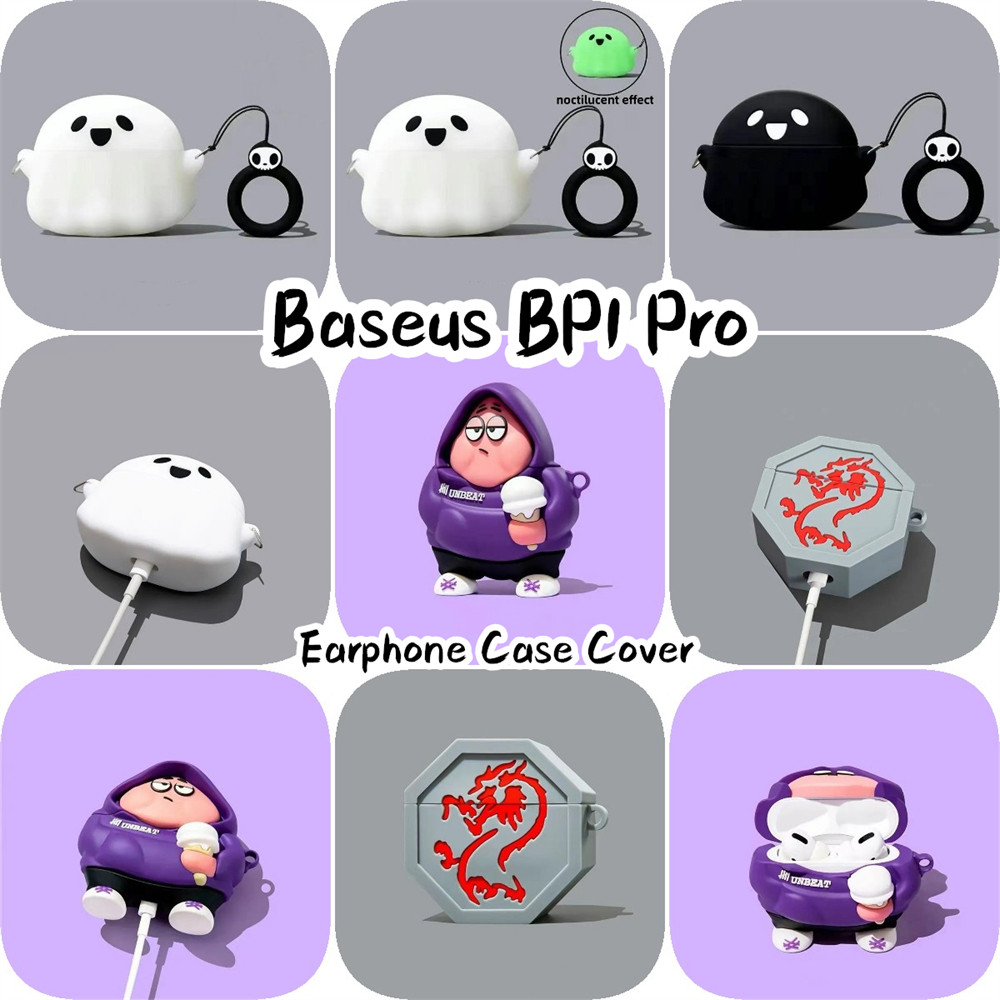 บูติกดั้งเดิมสําหรับ Baseus BP1 Pro Case Casing Soft Silicone Anti-fall Cartoon Headphone Case Cover