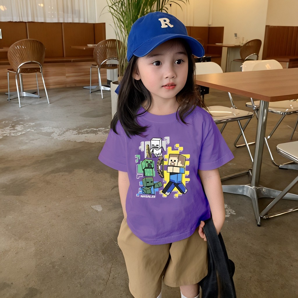 PlayTee เสื้อยืด cotton เสื้อคอกลม เด็กผู้ชาย/girl 'NASALEE' oversize โคตรนุ่ม ใส่สบาย tops แฟชั่น ส