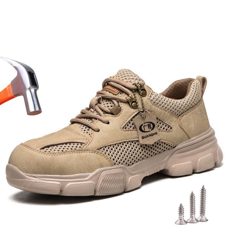Safety boots, steel toe, breathable, lightweight, summer fashion, for men and women. S4J7