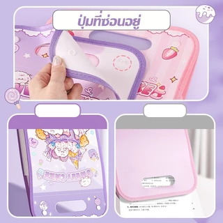 🔥ส่งจากกรุงเทพฯ🔥เครื่องเขียนอุปกรณ์สำนักงานสุดน่ารัก 13 แฟ้ม A4 สำหรับเก็บเอกสารและหนังสือ มีให้เลือก 4 สี