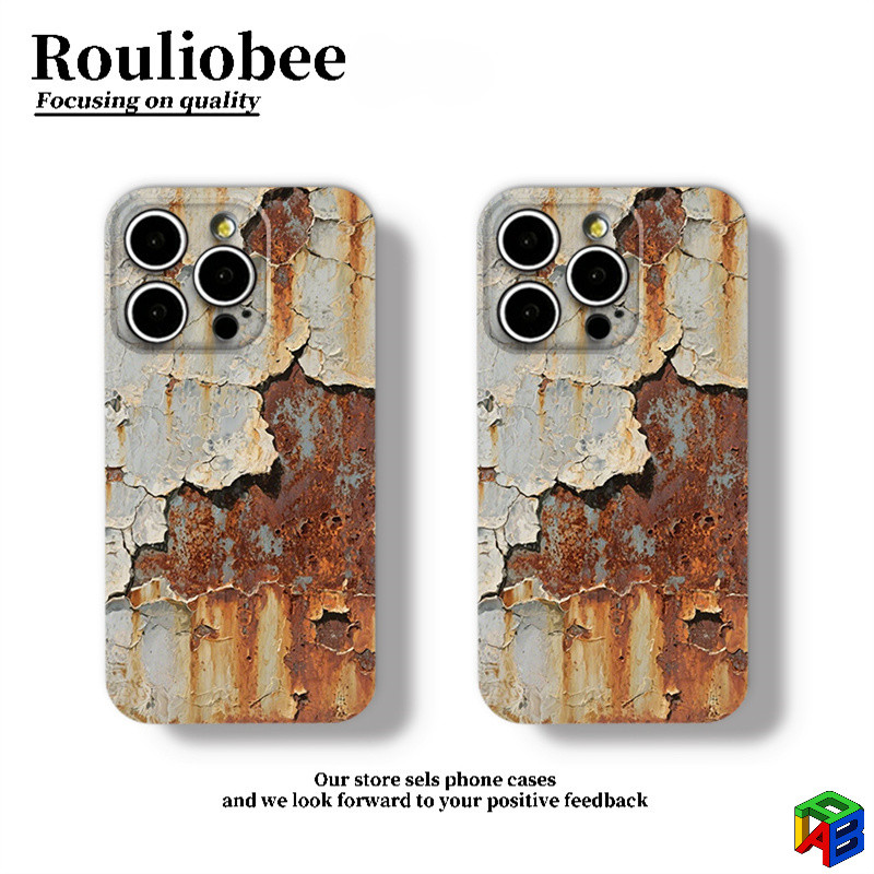 สไตล์อุตสาหกรรมสนิม เหมาะสําหรับ Apple 17/16/15 Promax 11/12/13Pro Max 7/8 Plus Xr/Xsmax 7/8/se รวมทุกอย่างเคสโทรศัพท์ฟิล์มเคสแข็ง
