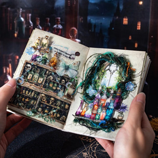 Journal GO 4x200 ซม.แม่มด Magic ขวด Collage เทป Creative Jou…