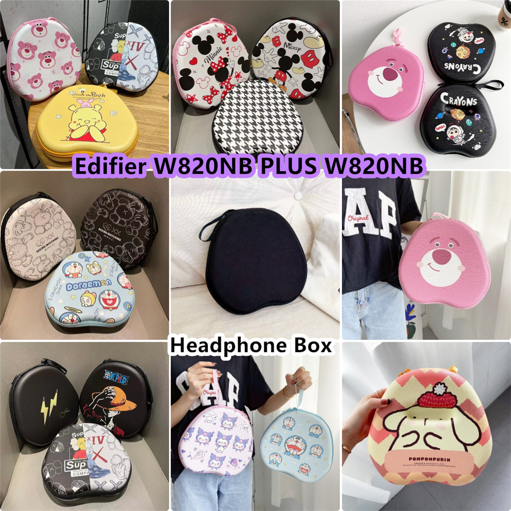 สต็อกพร้อม!สําหรับ Edifier W820NB PLUS W820NB หูฟังเคสแข็งสีดําบริสุทธิ์ชุดหูฟังแผ่นรองหูฟัง EVA ปลอ